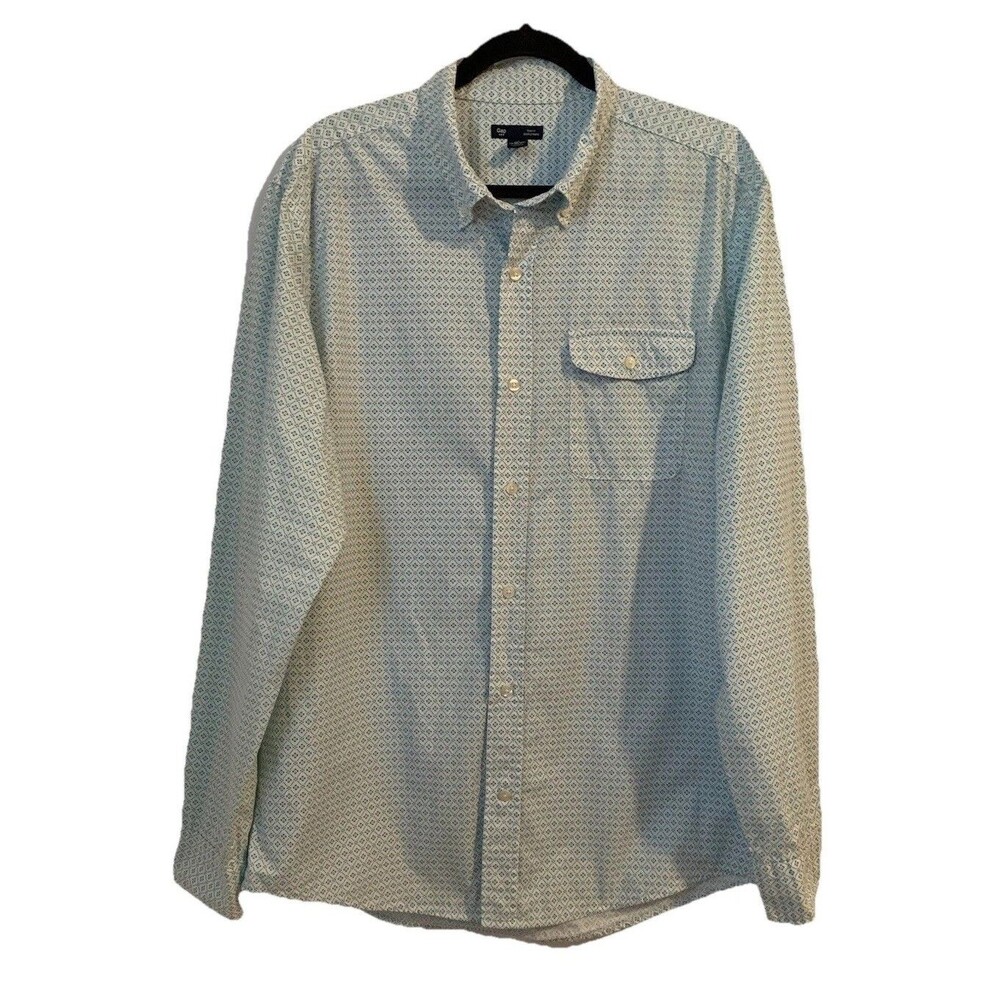 Gap Factory Mens Slim Fit Size Large Shirt Long Sleeve Button Down